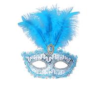 Uposao Maschera da donna veneziana masquerade maschere di pizzo, maschera sexy per gli occhi con piume e strass per Halloween Carnevale Party Costume