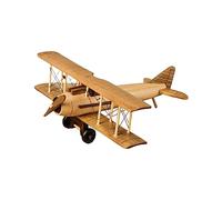 Uposao Modello di Aeroplano retrò, Modello di Aereo Vintage Aliante Fatto a Mano Aeroplano in Legno Mini Biplano Modello di Aeroplano Giocattolo Decorazione Artigianale per Ufficio casa caffè