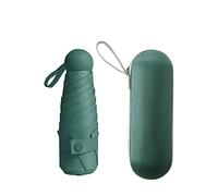 Uposao Ombrello compatto Ombrello pieghevole ultraleggero, mini capsule color crema Ombrello a 5 costole con custodia per capsule Ombrelli da viaggio Ombrello tascabile portatile per uomo e donna