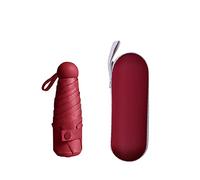 Uposao Ombrello compatto Ombrello pieghevole ultraleggero, mini capsule color crema Ombrello a 5 costole con custodia per capsule Ombrelli da viaggio Ombrello tascabile portatile per uomo e donna