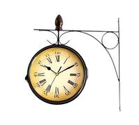 Uposao Orologio da Parete retrò a Doppia Faccia, Orologio da Parete in Ferro con Numero di 25 cm, a Batteria, Orologio della Stazione di New York per Interni ed Esterni, Giardino, Cucina, Cortile