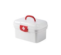 Uposao Scatola per Medicinali in Plastica con Manico e Scomparto Rimovibile Scatola Multiuso per Pronto Soccorso per Famiglia Scatola per Medicina Portatile,21x14x13cm