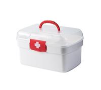 Uposao Scatola per Medicinali in Plastica con Manico e Scomparto Staccabile, Multiuso per Pronto Soccorso e Portatile, 27x18x16cm