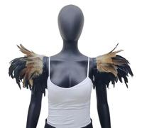 Uposao Spalline di Piume Gotiche Mantello con Scialle e Ali sulle Spalle Costume per Donna Uomo Sciarpa per Feste di Halloween Mantella per Carnevale Halloween Cosplay