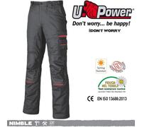 UPOWER PANTALONI ESTIVI ANTINFORTUNISTICA NIMBLE Grey Meteorite DW084GM U-Power