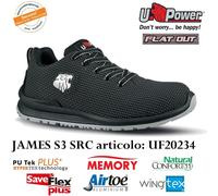 UPOWER SCARPE ANTINFORTUNISTICA JAMES S3 SRC UF20234 U-POWER IDROREPELL. TRASP.+