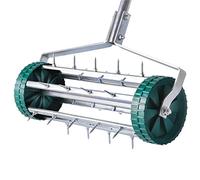 UPP 4063384005074/507 - Arieggiatore Manuale per Prato, con Rullo spinato Resistente Che Funziona Senza Corrente o Benzina, Colore: Argento