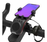 UPPEL Altoparlante Bluetooth per bicicletta, supporto per telefono multifunzione 10 in 1, luce LED, power bank, clacson, microfono, ideale per bici da strada e mountain bike (nero)