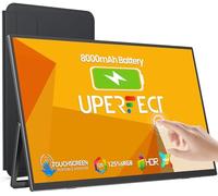 UPPERFECT Monitor Portatile Touchscreen con 8000mAh Batteria, 15.6 Pollici Display Mobile Schermo IPS FHD Porta Mini HDMI Tipo C per Laptop/PCs/Game Consoles/Telefono, Compatibile con VESA