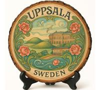 Uppsala Souvenir Gift - Targa in legno da parete o tavolo, souvenir della Svezia per turisti, collezionisti di piatti e amanti dei viaggi, regalo decorativo per la città della Cattedrale