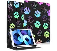 Uppuppy Custodia per iPad 9a/8a/7a generazione 10.2 pollici ragazze carine bambini donne Folio Smart Cover con portapenne Paw Print Cool Design divertente Kawaii Teens Custodie per iPad 7/8/9 Gen A2602 A2270 A2197