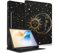 Uppuppy Custodia per Samsung Galaxy Tab S8 Plus/ S7 Plus/ S7 FE da 12,4 pollici donne carine ragazze Folio Moon Sun Teen Boys Nero Design Cover per Samsung Tablet S8 Plus 2022/S7 Plus 2021/S7 FE 5G
