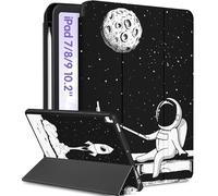 Uppuppy Custodia protettiva per lui 9, 8ª e 7ª generazione con 10,2 pollici, Y2K A2602 A2270, custodia intelligente in pellicola con portapenne, design astronauti, per ragazze, ragazzi, uomini e