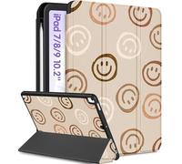 Uppuppy per iPad 9a/8a/7a generazione caso 10.2 pollici ragazze carino bambini donne Folio Smart Cover portamatite design estetico sorriso girly kawaii adolescenti casi unici per iPad 7/8/9 Gen A2602