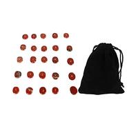 UPQRSG 25 Pezzi Set di Pietre Rune Naturali, Set di Cristalli Magici con Alfabeto Anziano Lucido Inciso, Squisite Rune Che Intagliano Pietre di Meditazione per Meditazione(Pietra Rossa)