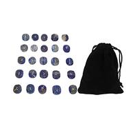 UPQRSG 25 Pezzi Set di Pietre Rune Naturali, Set di Cristalli Magici con Alfabeto Anziano Lucido Inciso, Squisite Rune Che Intagliano Pietre di Meditazione per Meditazione(Qingjin)