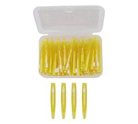 UPQRSG 60 Pezzi Spazzolino Interdentale, Filo di Nylon di Grado Medico Spazzolini Interdentali Convenientemente Efficaci Tra I Denti, Bretelle per Cavo Piatto Spazzolino da Denti(Giallo)