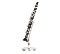 UPQRSG Modello di Clarinetto Basso in Miniatura con Supporto e Custodia, Display Decorativo per Mini Strumenti Musicali, Display per Modello Mini Strumento per Scrivania di Casa, 3,15 Pollici