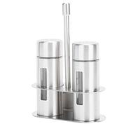 UPQRSG Set di 2 contenitori in acciaio con portaspezie, sale e pepe, meno in acciaio, per sala da pranzo, accessori per la casa