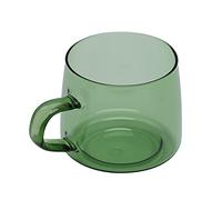 UPQRSG Tazza da Caffè in Vetro, Tazza da Caffè in Cristallo con Manico, Tazze da Tè Leggere da 350 Ml, Tazza Decorativa, Tazze da Caffè Resistenti alle Alte Temperature per La Casa(Verde)