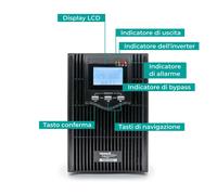 UPS onda Sinusoidale pura 3000VA 2400W Gruppo di Continuità on line Pellet PC