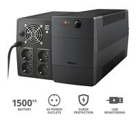 Trust Paxxon 1500VA Gruppo di Continuità, 4 Prese di Corrente a Parete con Batteria e Protezione da Sovratensione