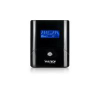 VulTech UPS1050VA-PRO Gruppo di continuità UPS Serie PRO 1050VA 560Watt, Display LCD, 2x Bipasso/Schuko + 1x IEC13 + RJ11 + USB, Funzione Overload, AVR, sbalzi di tensione per Pc, videosorveglianza