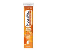 UPSA Hydrafizz Boost - 16 Compresse Effervescenti - Integratore con Elettroliti, Caffeina, Guaranà e Vitamina C - Massimizza Idratazione ed Energia - Riduce Stanchezza - Gusto Arancia Naturale