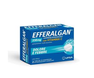 Upsa Italy Efferalgan Dolore e Febbre 330 mg con vitamina C - Analgesico Antipiretico 20 compresse effervescenti