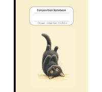 Upside Down Cat - A Cute Black Kitty Composition Notebook