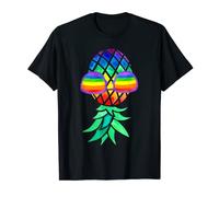 Upside Down Pineapple With Pride Flag Glasses Swingers Maglietta