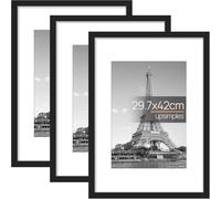 upsimples Cornice A3, Confezione da 3 Cornici portafoto Nere, Formato 29,7 x 42 cm, Con Supporto Orientamento Orizzontale o Verticale, Cornici per Ppuzzle, Parete, Poster, Diploma Universitario