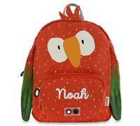 upstitch studio Trixie, zaino e borraccia per bambini, zaino per l'asilo, zaino per chitarra e borraccia per bambini, personalizzato con nome singolo o come set, Pappagallo., Rucksack SMALL