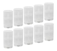 Upstore 10 contenitori per deodoranti da 15 ml ovali flaconi con coperchio vuoti e ricaricabili in plastica per cosmetici burrocacao e pastelli contenitore contenitore (trasparente)