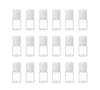 Upstore 24 flaconi vuoti da 5 ml in plastica trasparente, ricaricabili, con tappo a scatto, per shampoo, bagnoschiuma, lozioni, crema, toner, oli essenziali