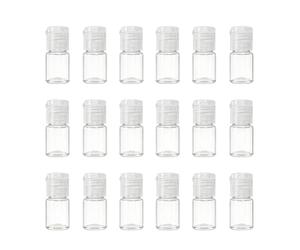 Upstore 24 flaconi vuoti da 5 ml in plastica trasparente, ricaricabili, con tappo a scatto, per shampoo, bagnoschiuma, lozioni, crema, toner, oli essenziali