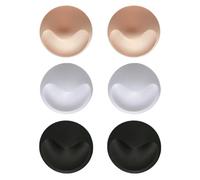 UPSTORE 3 paia di inserti rotondi per reggiseno, rimovibili e lavabili, inserti invisibili, per reggiseno push-up, per bikini, costume da bagno, yoga, reggiseno sportivo, Nude+nero+bianco, 12 x 3.5cm