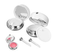 UPSTORE Confezione da 2 barattoli vuoti per balsamo per labbra con specchio e pennello in silicone per labbra, riutilizzabili, contenitori portatili per rossetto, creme, viaggi, uso domestico