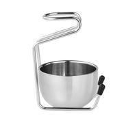 UPSTORE Set 2 in 1 con supporto per barba in acciaio inox con supporto per rasatura, set di pennelli da barba, spazzola per rasoio, ciotola, strumento per la cura e la pulizia della barba
