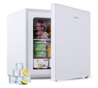 Upstreman 35L Mini Congelatore Compatto, 4 Stelle Congelatore Piccolo -24℃,Porta Reversibile,Silencieux,Risparmio Energetico,Mini Freezer per Camera,Ufficio,Hotel,Bianco,UF35