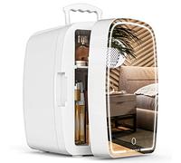 Upstreman 6L Mini Frigo Beauté con Funzione Riscaldamento per Trucco, Bevande, Biberon, Illuminazione LED a 3 Livelli, Silenzioso e Portatile per Camera da Letto, Ufficio, Studentato, TF06 PRO