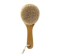 UPTALY 1 spazzola da bagno in crine di cavallo da 20,1 cm, (diametro testa rotonda piccola: 7,9 cm), con manico in legno di faggio, pezzo intero di legno massiccio senza giunzioni, spazzola per il