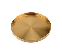 UPTALY 1 vassoio per piante in acciaio inox (30 cm x 2.6 cm), vassoio rotondo per vasi da fiori rotondo, vassoio per vasi da fiori dorati, grandi piattini in metallo, per raccogliere drenaggio in vaso