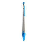 UPTALY Pinza per griglia extra lunga da 45 cm (1 pezzo blu), con testa in silicone, pinza per barbecue in acciaio inossidabile con manico lungo, pinza per alimenti di grandi, pinza estesa