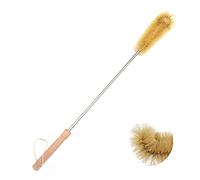 UPTALY Spazzola Extra Lunga da 61 cm, Spazzola con Setole Gomito con Manico in Legno di Faggio, Spazzola per Lavaggio Pieghevole per Soffitti Alti, Spazzola da Giardino con Asta in Acciaio Inox