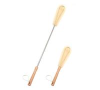 UPTALY Spazzola extra lunga in nylon da 61 cm con spazzola per bottiglie da 31 cm, manico in legno di faggio, spazzola con manico in legno, spazzola con asta in acciaio inossidabile