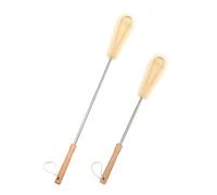 UPTALY Spazzola extra lunga in nylon da 61 cm con spazzola per bottiglie da 47 cm, spazzola con manico in legno, spazzola con asta allungata in acciaio inox, per bottiglia a collo stretto lungo