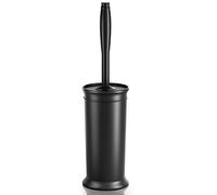 UPTRONIC Scopino per WC, scopino per WC con manico extra lungo, setole resistenti, spazzola per WC e supporto coperto, set per la pulizia del bagno (nero, 1 set)