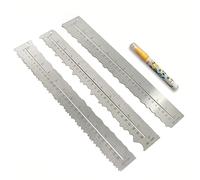 UPTTHOW 3 righelli in acciaio inox per tagliare la carta a linee ondulate, bordi irregolari e irregolari, 30,5 cm, strumento di misurazione per ingegneria, scuola, ufficio, architetto e disegno