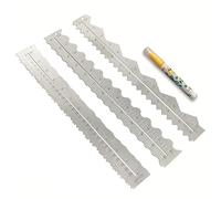 UPTTHOW 3PCS metallo carta strappare righello mestiere righello per tagliare carta a linea ondulata bordi frastagliati e irregolari 12 '' strumento di misurazione per scuola architetto e disegno